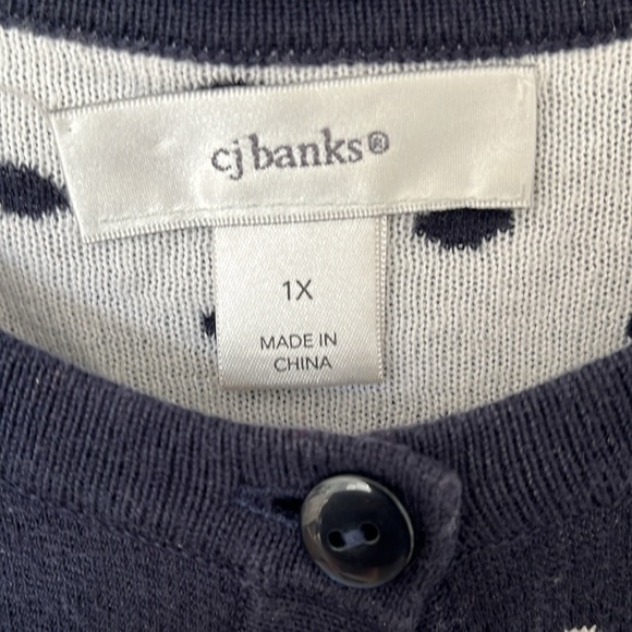 CJ Banks Red and Black Polka Dot Cardigans - Picture 3 of 5